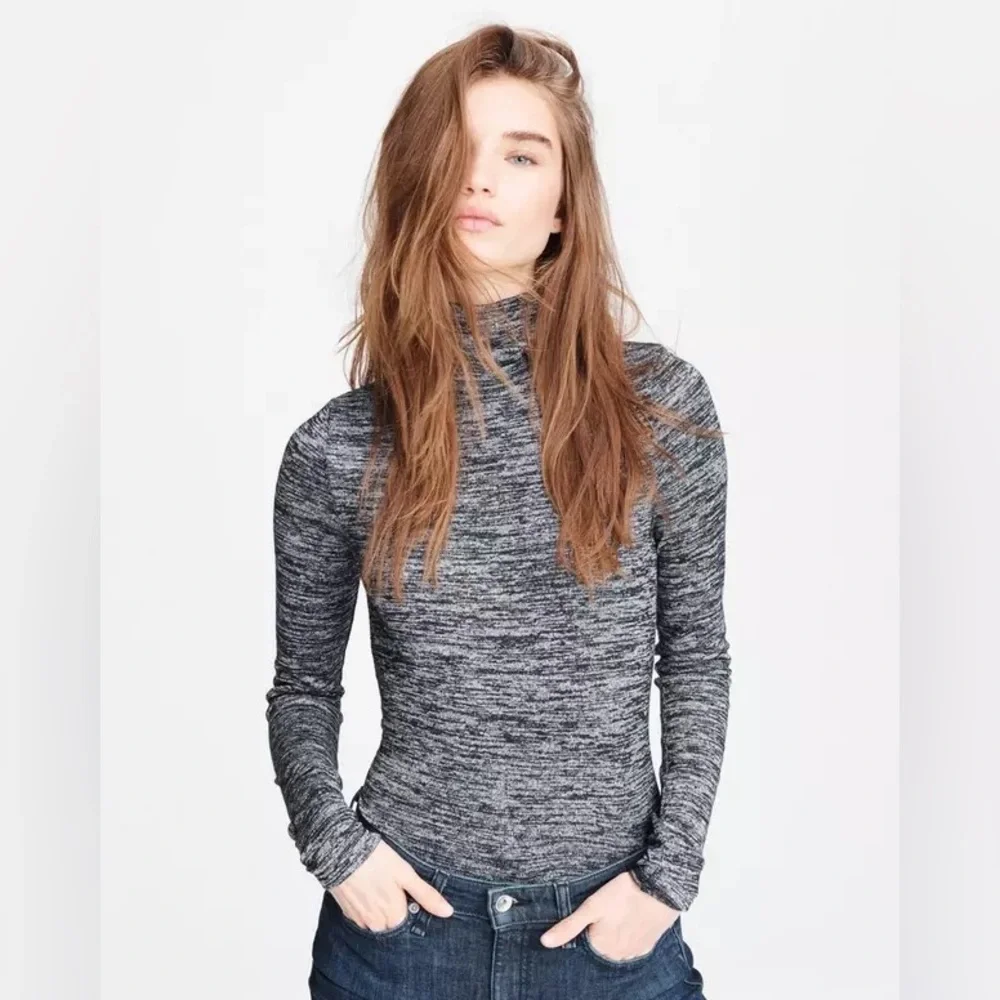 RAG & BONE Landon T-Neck in Black Heather - Picture 1 of 6